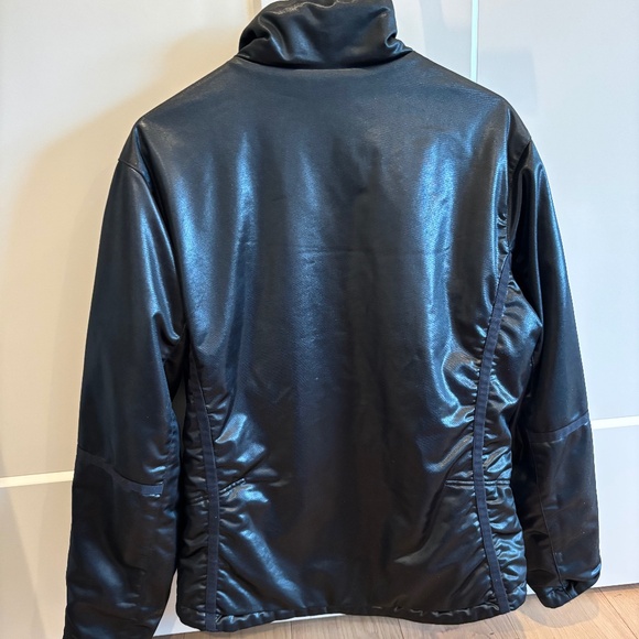 Nike Black Shiny / Matte Reversible Zip Up Jacket Women's Size XL - Picture 2 of 12